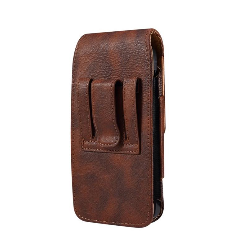 Bolsa de Cintura Masculina de Couro Universal Case com Clipe de Cinto para Celular Para IPhone 15 14 13 12 Pro Max Samsung Galaxy S22 S23 Xiaomi Huawei