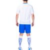 Li Ning Logo Print Round Neck Short Sleeve Straight Leg Shorts Football Suit Set Men Suit Standard-White Sky-Blue AATS037-1