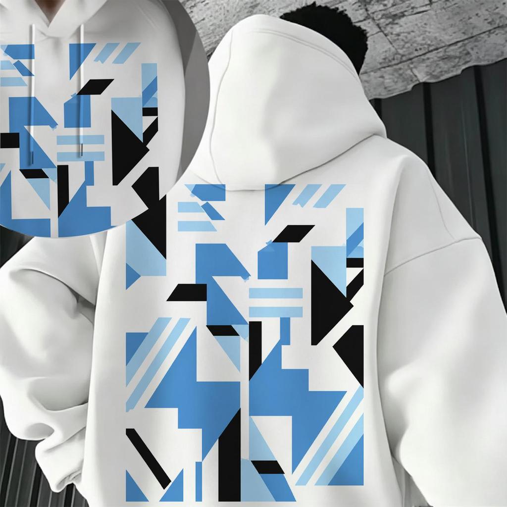 Men's Breathable 2D Graphic Hoodie | Soft Cotton, Minimalist Design, Versatile & Stylish for Casual Daily Wear