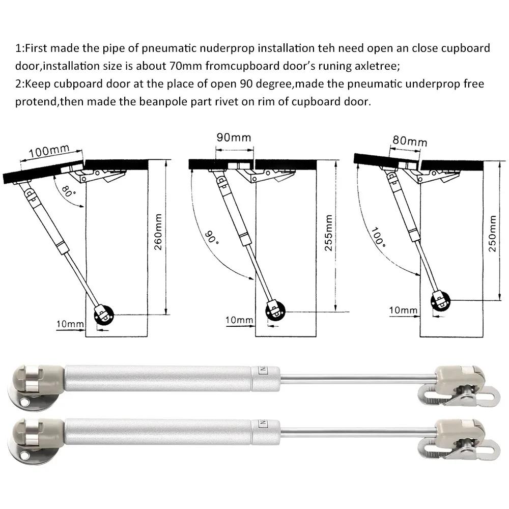 2/4 Stück Stütze Gasfeder Hydraulik Möbel Schranktür Hochklappen Hydraulisches Pring Scharnier Schrank Scharnier Möbelbeschläge