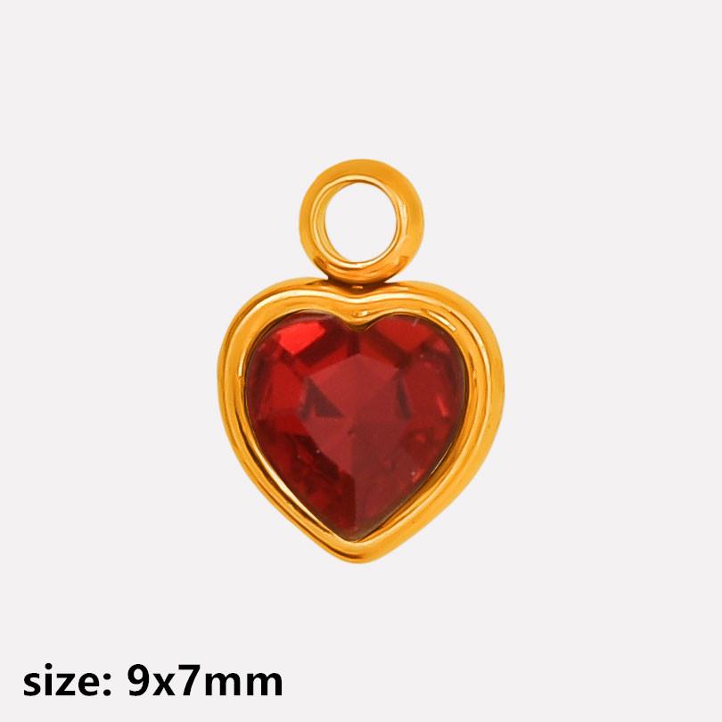 2 Stück Roter Emaille/Strass Liebe Anhänger Edelstahl Herz Charm Für Schmuckherstellung Zubehör Großhandel Steampunk Öl Tropfen Charms