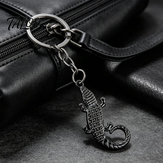 Zinc Alloy Key Holders Metal Crocodile Keychain for Backpack, Simulated Animal Car Decorative Purse Accessories Ring, Pendant Backpacks and