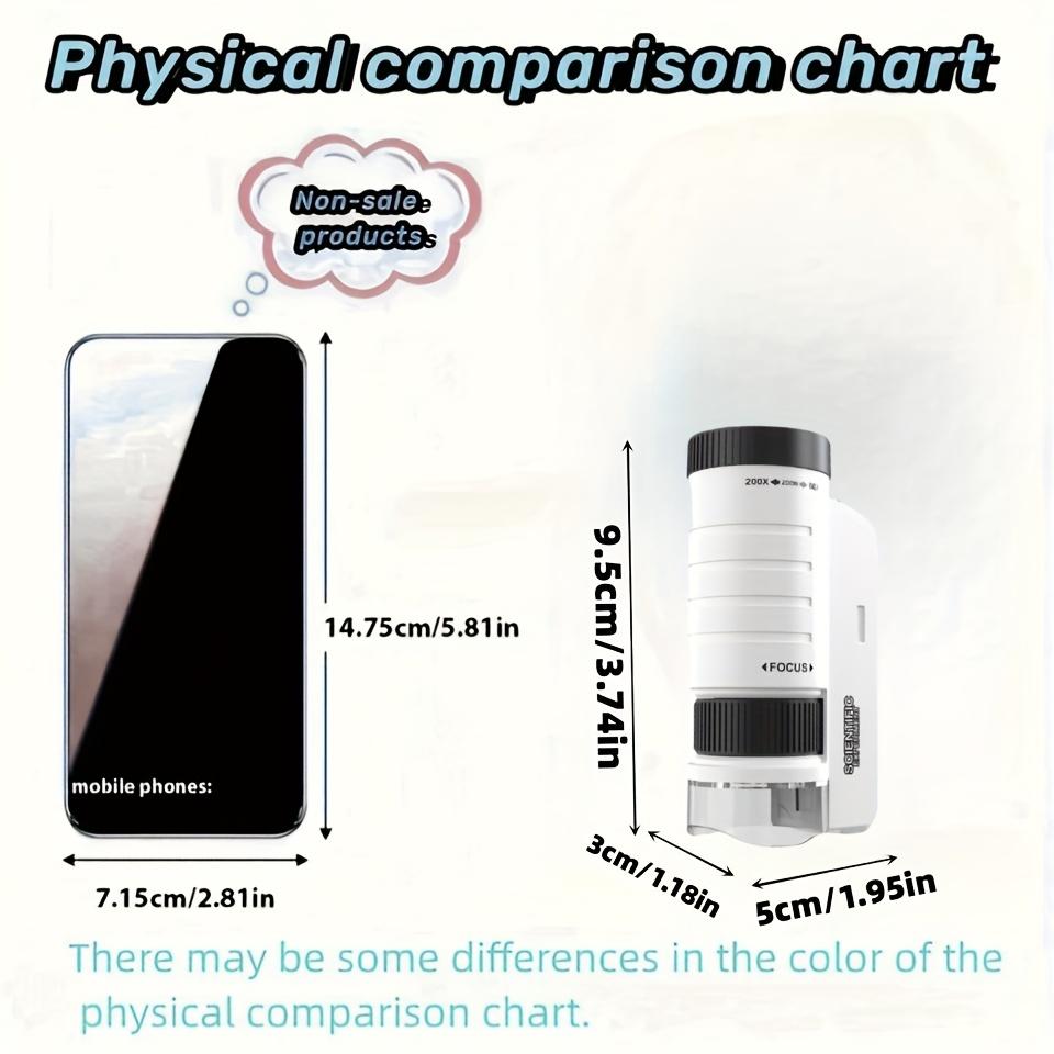 Microscop portabil LED pentru tineri/Jucărie științifică educațională portabilă pentru explorarea biologiei/Perfect de Crăciun /cu controale de focalizare și expunere