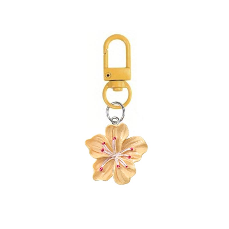 1PC Colorful Romantic Accessory Delicate Flower Sweet Keychain Giftable Backpack Stylish Cherry Blossom Cute 5.5x3cm