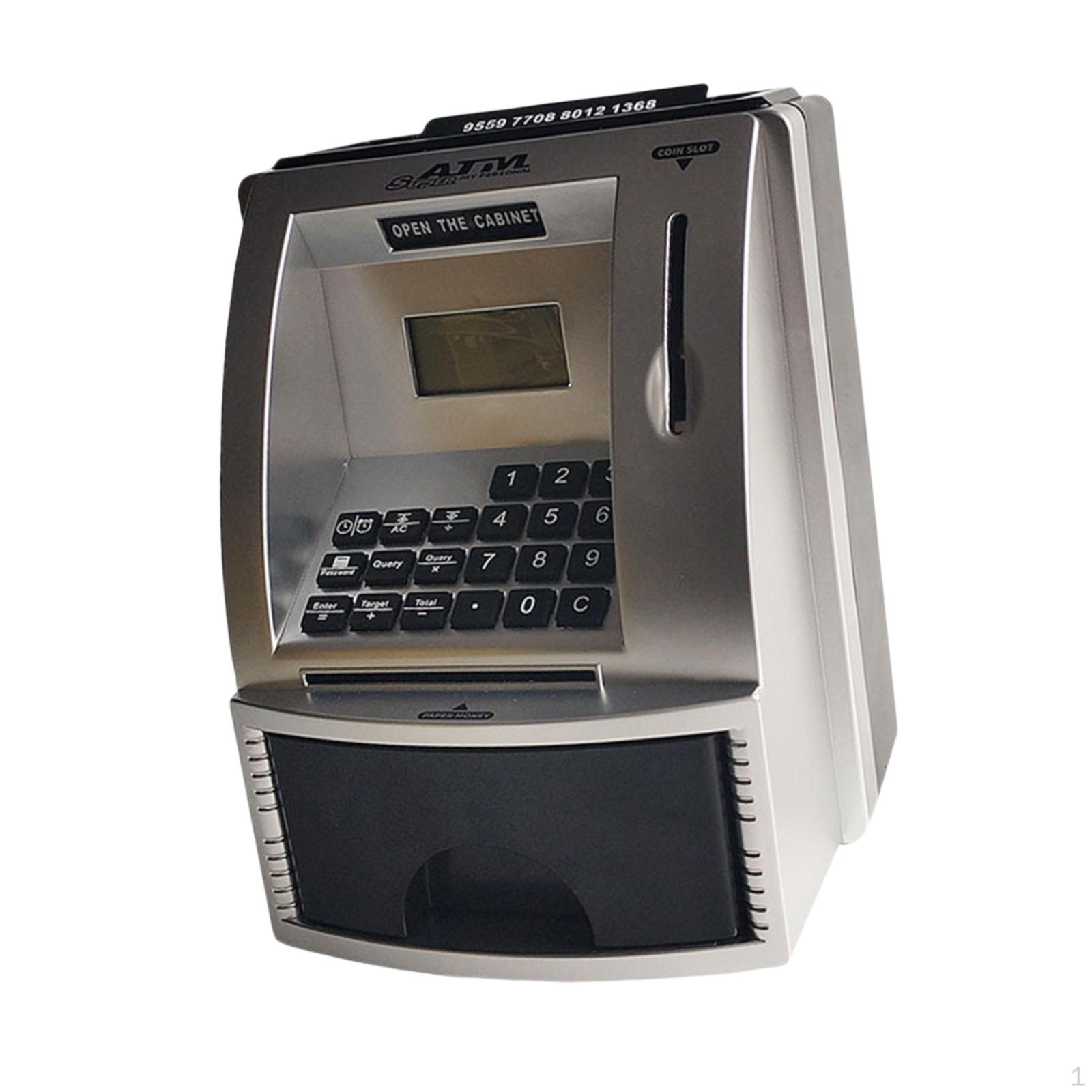 

Atm Piggy Bank Electronic Money Multifunctional Coin Can for Ages 3 4 5 6 7 8 Years Old Boys Argent