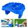 Hot Tub Table Tray with Drain Holes Anti Slip Adjustable Hot Tub Side Table for Swimming Pools SPA Bathtub Blue
