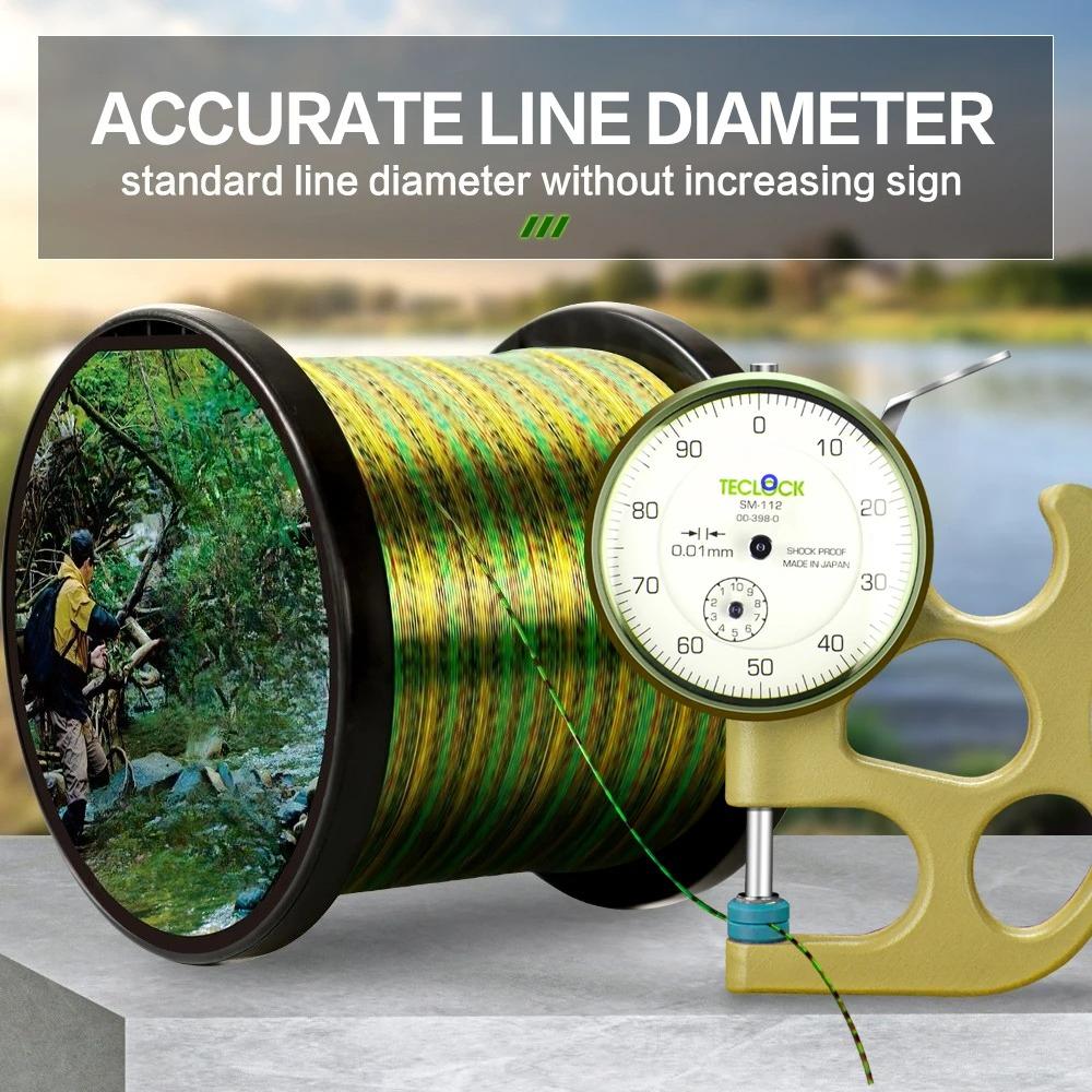 120M Färgglad Super Osynlig Fläckig Fiskelina Monofilamentlina Fläckig Fluorkarbonbelagd Karpfiskelina Pesca