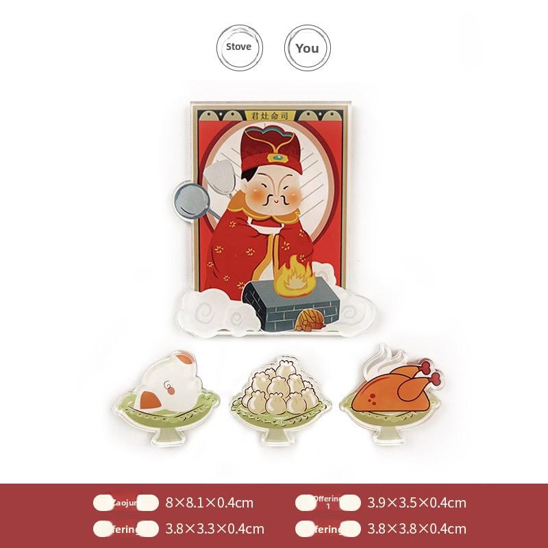 Magnetic Soft Magnetic Creative Home Stickers, Cute God of Wealth, Kitchen God and Matchmaker Magnetic Stickers