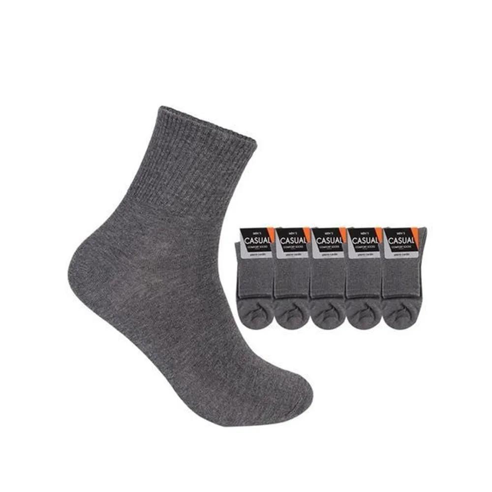 Men s Domestic Plain Mid-Calf Socks (Select 1 of 5 Pairs) Casual Socks Four Seasons PC Black 5 pairs/26cm