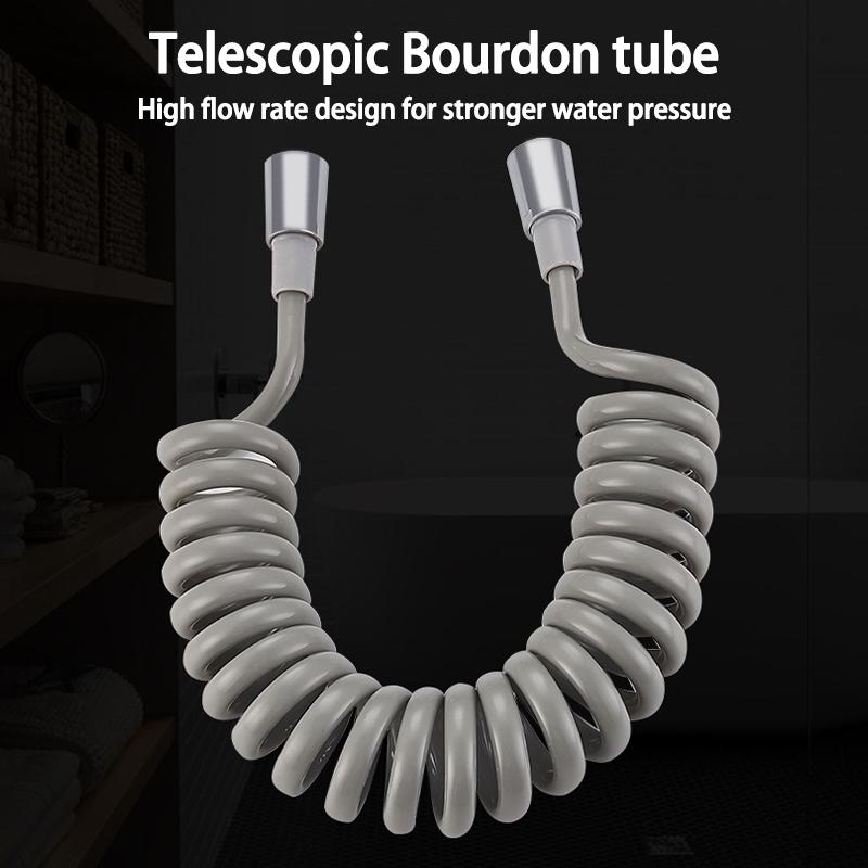 Teleskopschlauch mit Feder 1,5 Meter lang 1/2 Zoll Gewinde Telefonkabel Duschschlauch