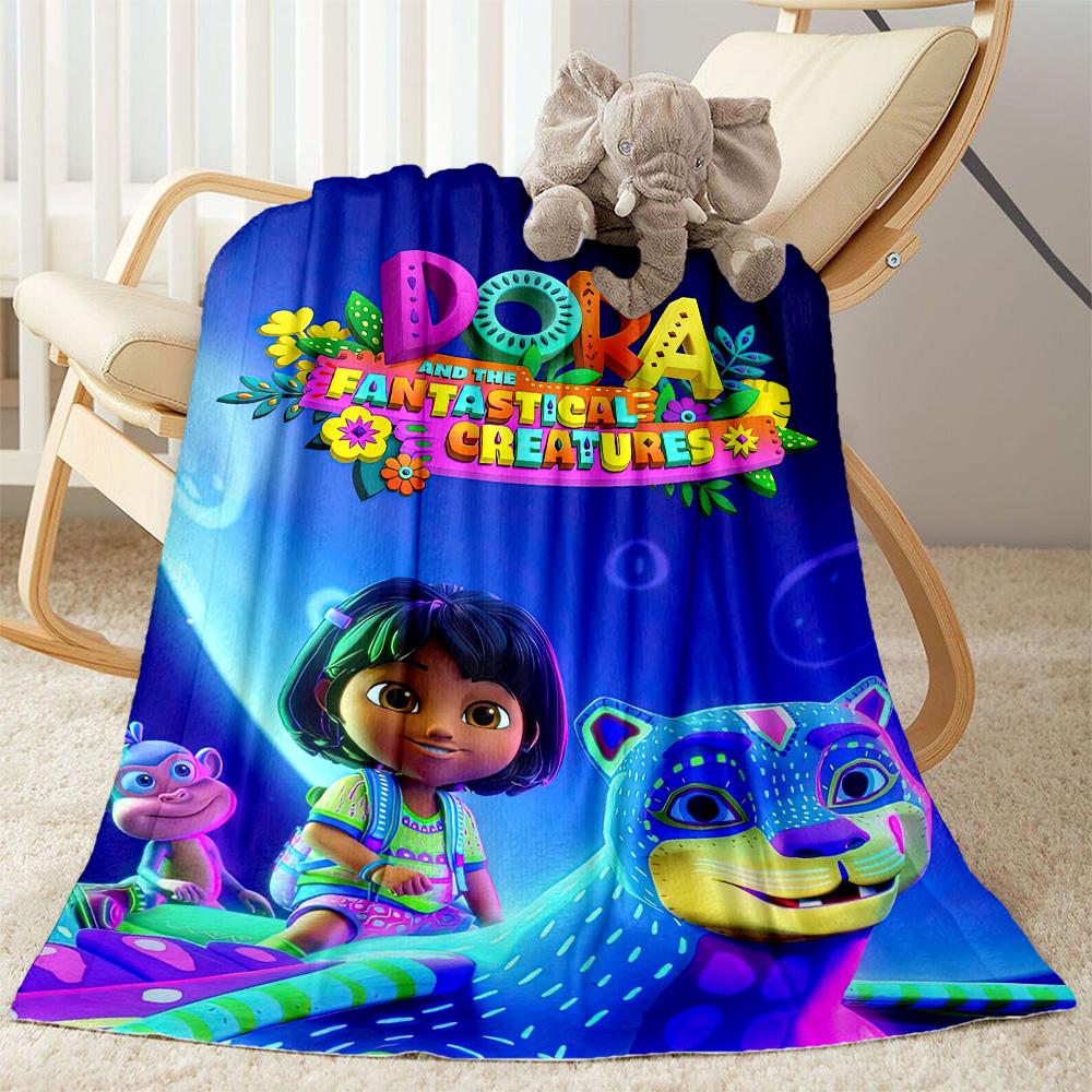 Dora Explorer Blanket Durable Comfort Suitable for Office Sofa Picnics Four Seasons Multipurpose Warmthful Decor Best Holiday Gift for Friends Family