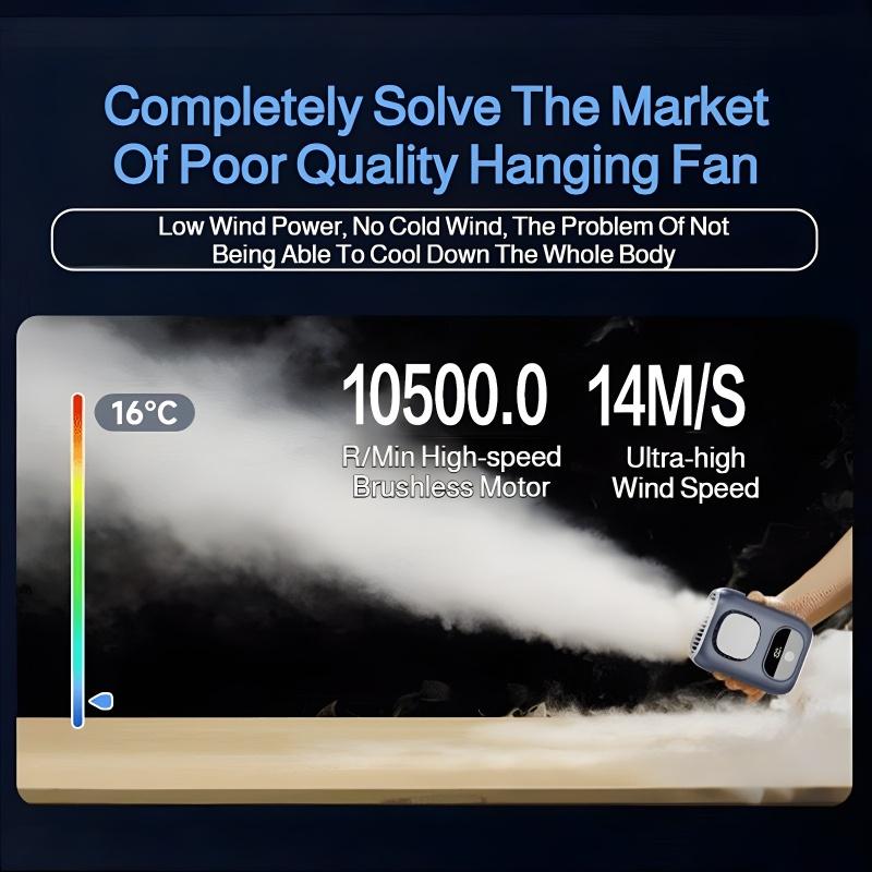 Summer Portable Waist-mounted Fan 3CM Ultrathin 4000mAh Clip on Strong Wind Small Fan Outdoor Work Neck Hanging Cooling Fan