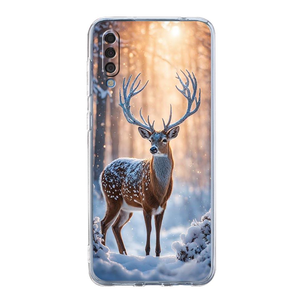 Case For Samsung A56 A36 A26 A16 A14 A12 A22 A32 5G A34 A42 A52 A54 A50 A70 A40 A20S A04S A06 Cover Landscape Winter Light Snow