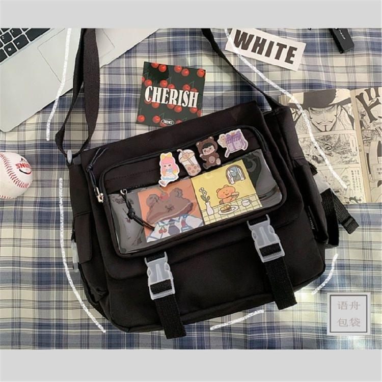 Japanese Shoulder Bag Nylon Book Bag Transparent Itabag Women Handbags JK Bag