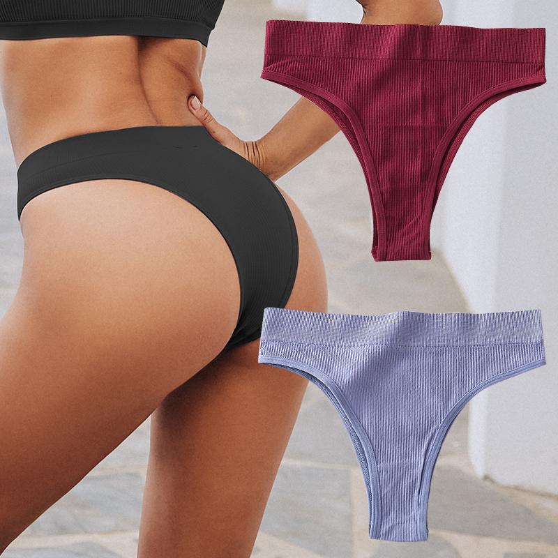 

2 шт./компл. бесшовные трусики женские сексуальные бразильские трусики с низкой талией женские однотонные дышащие нижнее белье женское мягкое интимное белье S-M&2pcs