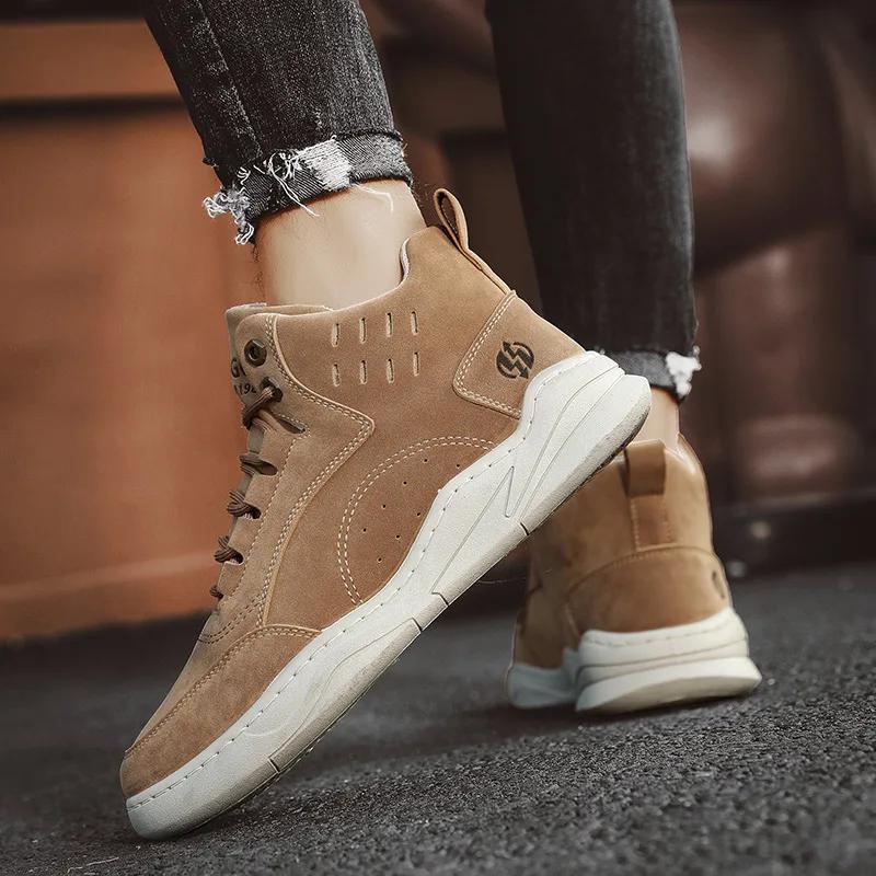 High Top Men Fashion Casual Anti-slip Sneakers Flat Ankle Boots Male Outdoor Wear-resistant Sport Short Shoes Boots for Men