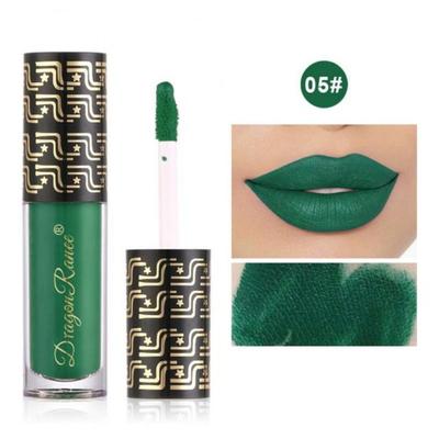 Damen Lippen Make-up Matte Lippenstift Wasserfest Langanhaltender Lipgloss Lila Blau Grün Schwarz Velvet Glaze, 5, 1 Stück