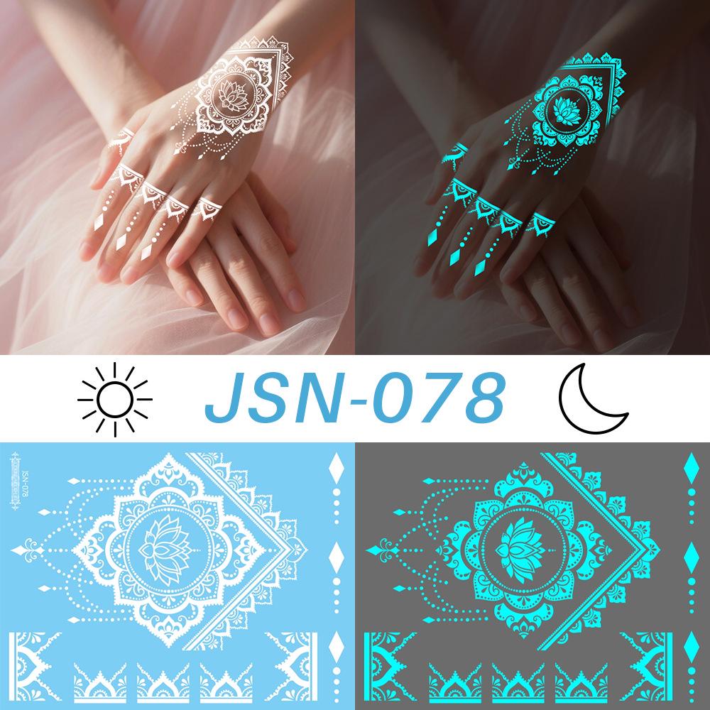 Ruikalong Luminous Henna Hand & Collarbone Temporary Waterproof Tattoos 158x120mm