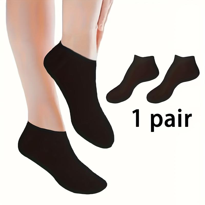 1 Pair Black Silicone Toe Socks, Women's Moisturizing Anti-cracking Foot Socks, Suitable for Dry Heels