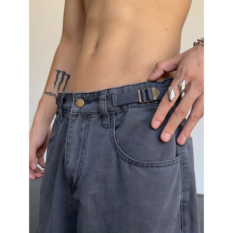 American Retro Street Style Large Pocket Autumn Cargo Pants with a Sense of Design, Long Straight-Leg Loose Casual Pants for Men and Women