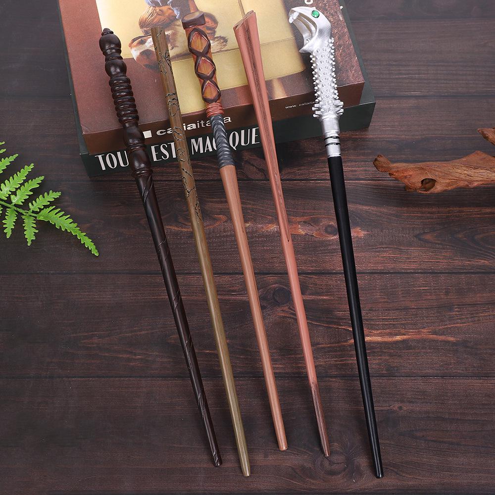 Harry & Hermione Premium Magic Wand Set - Finely Carved Metal Heart Core.
