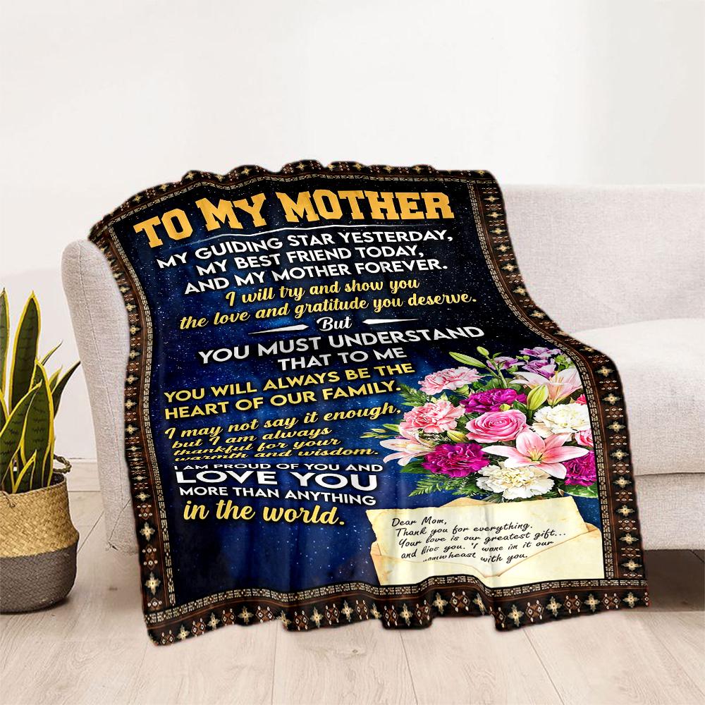 Mother's Day Greeting Blanket Suitable for sofas,travel, living rooms also a good gift for friends and family Suitable for all seasons.