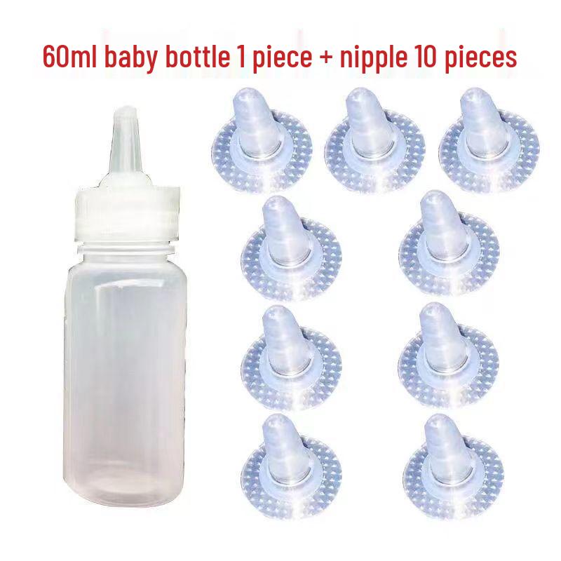 Set hrănire nou-născut: Biberon cu tetină moale pentru pisoi și căței