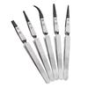 5Pcs Electronic Insulated Tweezers Plastic Head Stainless Steel Precise Heat Resistant Non-Conductive Tweezers for Precision