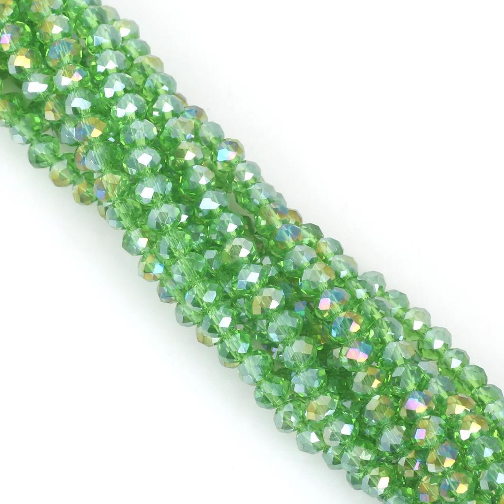 6mm Flat Glass Crystal Beads - DIY Plated Color Abacus Loose Beads for Accessories