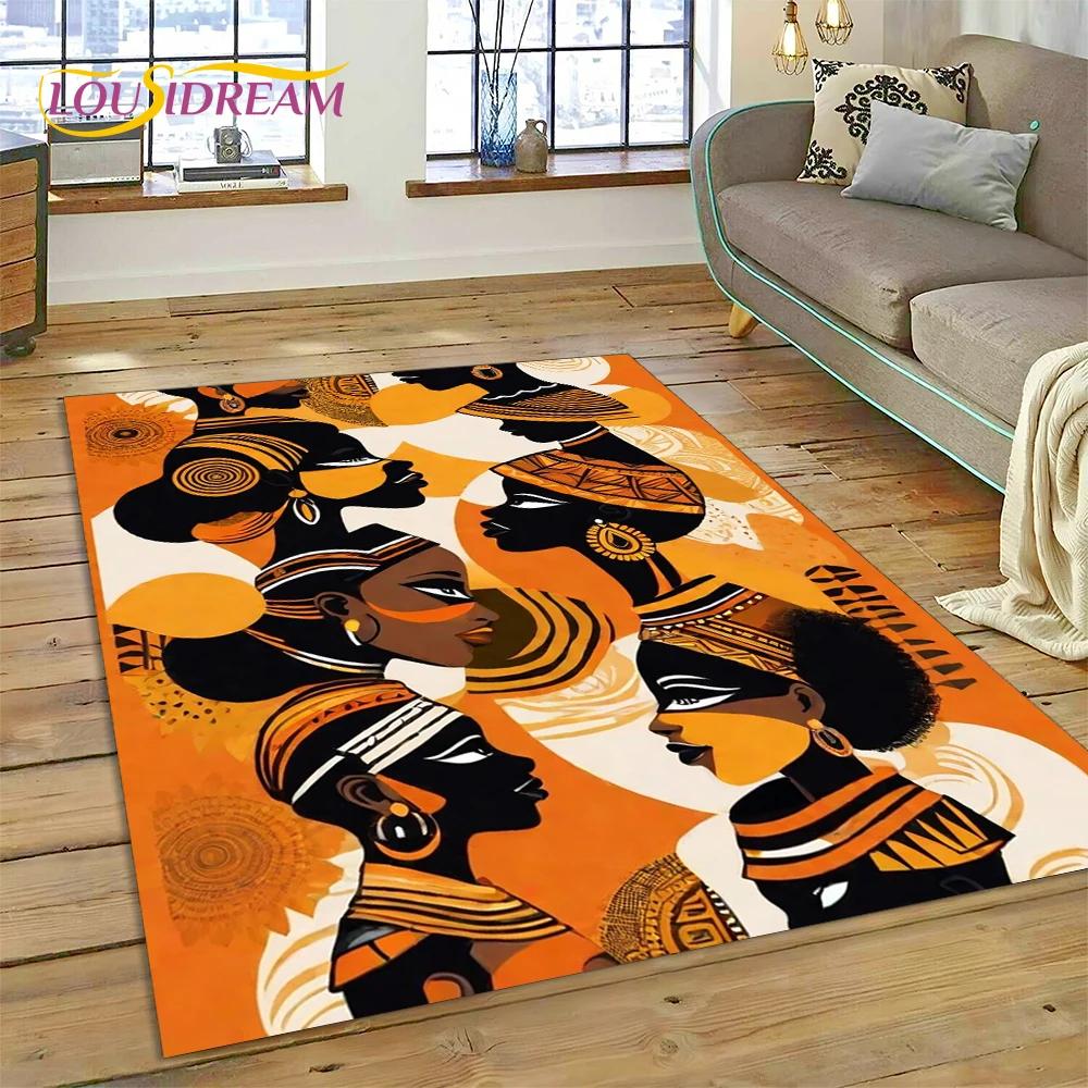 Cartoon Africa Ethiopian Custom Painting Art Carpet Rug for Bedroom Living Room Home Sofa Decoration,kids Large Decor Floor Mat
