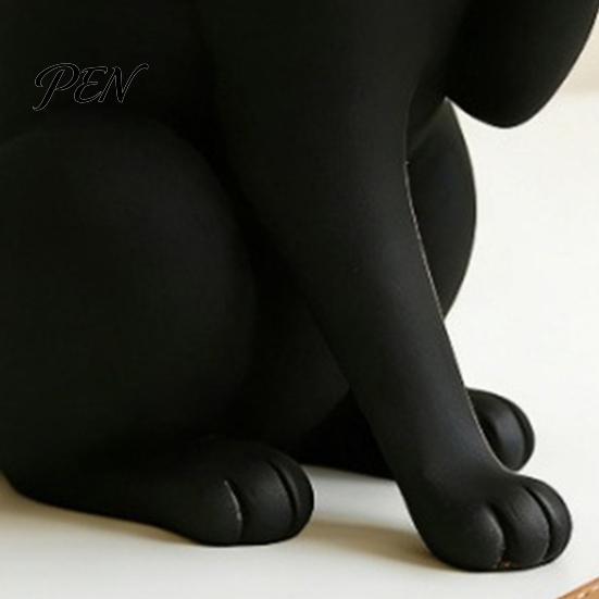 Sculpture de Chat Sans Bavure Modèle Noir, Ornement de Forme Mini, Figurine Décorative Mate Imprimée en 3D pour Bureau Entrée Chambre à Coucher