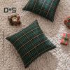 Christmas Pillowcase Plaid Print Single Side Print Colorfast Hidden Zipper Two Sizes Available Couch Decoration Throw Pillow Cover Pillow Sham