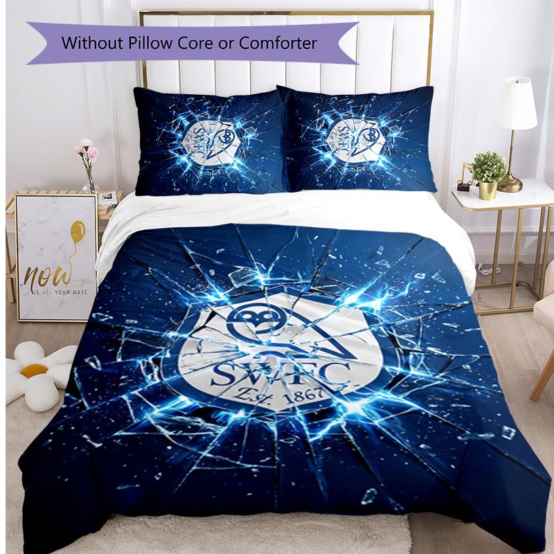 Sheffield Wednesday Football Printed 3 Pieces Bedding Set, Comfortable Skin Friendly Bedroom Duvet Cover Set