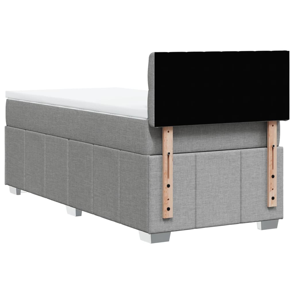 Vidaxl Letto Continentale Con Materasso, Grigio Chiaro, Tessuto, 90X200 Cm