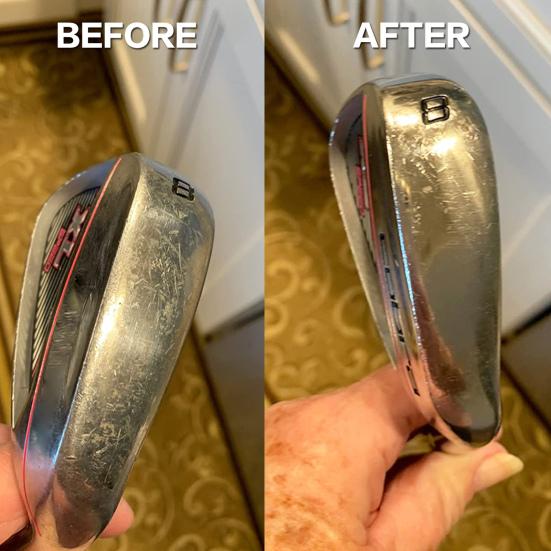 Golf Metallklubbrengörare Rostborttagare Golf Järn Poleringskit Wedgar Putters Borstrengörare Svamp Golftillbehör Golfklubbvårdsset