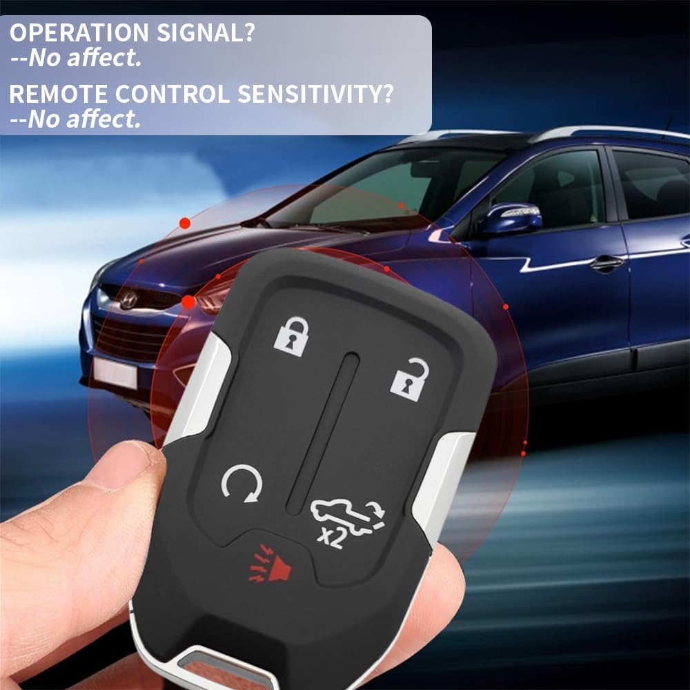 Key Fob Shell Case Replacement Fits for Chevy Silverado     and GMC Sierra 1500 2500HD 3500HD 5 Button Keyless Entry Remote Control Smart Car Key Fob