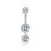 Getta 925 Sterling Silver Custom Body Jewelry Simple Summer Trendy Belly Rings with Zircon Dangle Piercing for Weddings