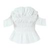 European and American Style, New Women's Fashion, Fashionable, Ruffled Edge-tied Off-shoulder Mini Top
