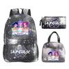 Animation Cartoon Printing Trend Student School Bag Lunch Bag Stationery Pencil Bag Combination Three-Piece Set