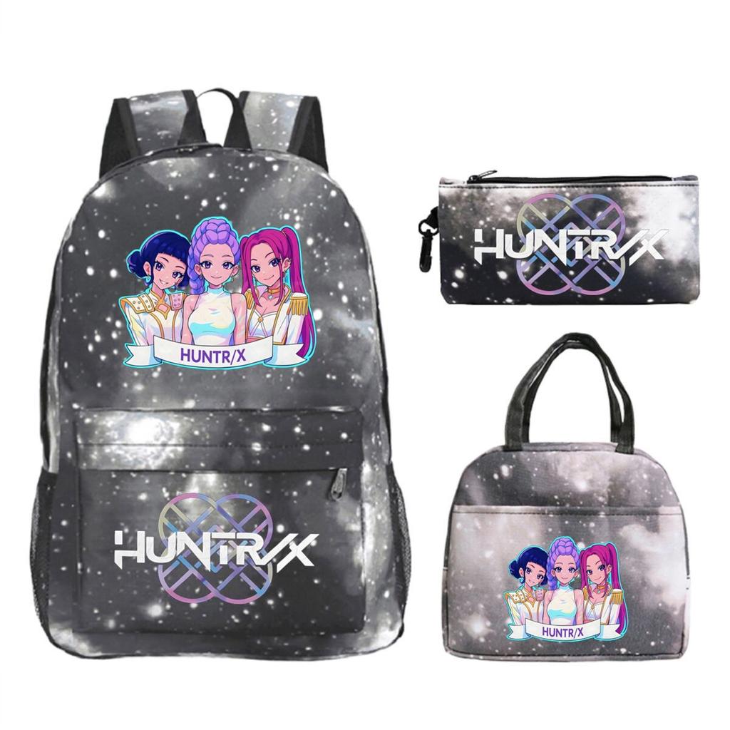 Animation Cartoon Printing Trend Student School Bag Lunch Bag Stationery Pencil Bag Combination Three-Piece Set