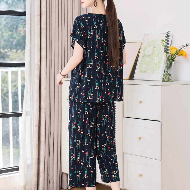 Elegant Women's Pants Sets Summer Vintage Clothes Casual Plus Size 2 Piece Sets