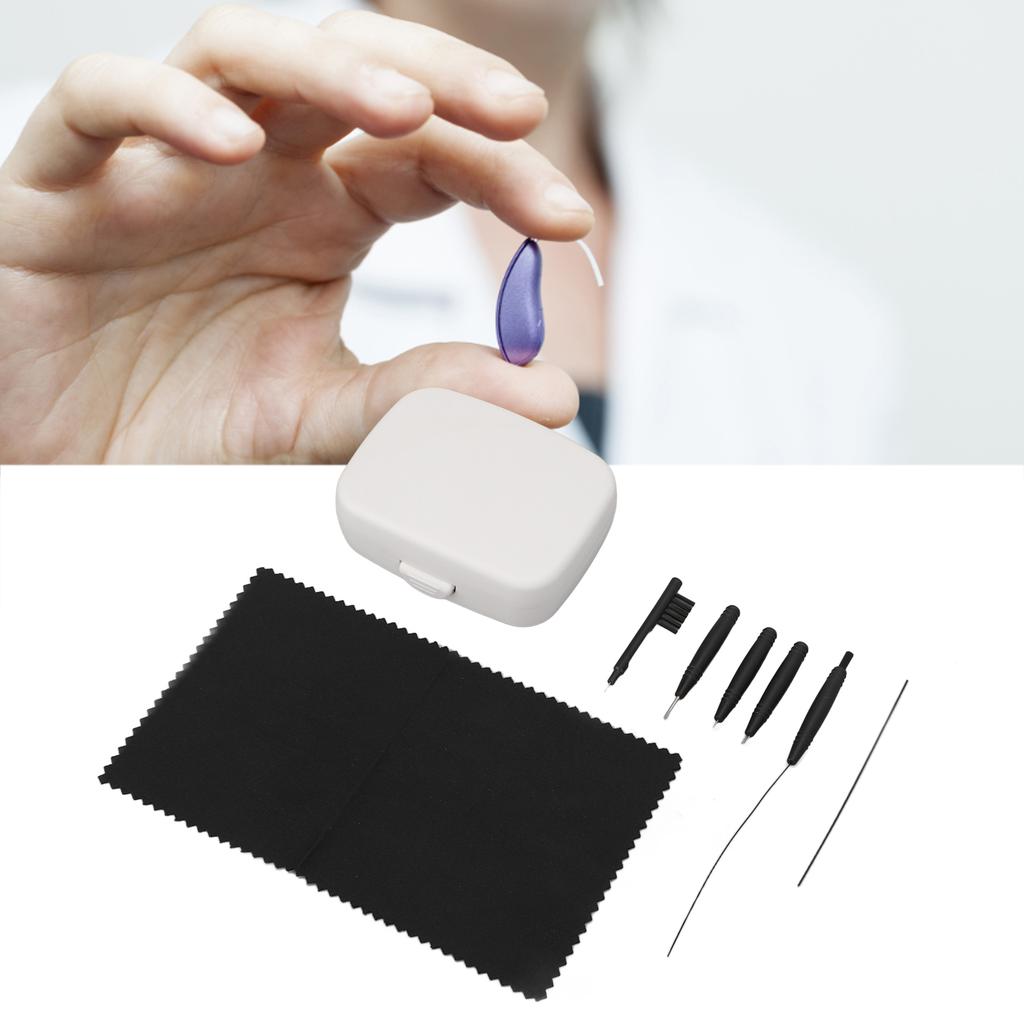 8pcs Hring Amplifier Clning Tools rwax Removal Lightweight Complete Professional Brush Set