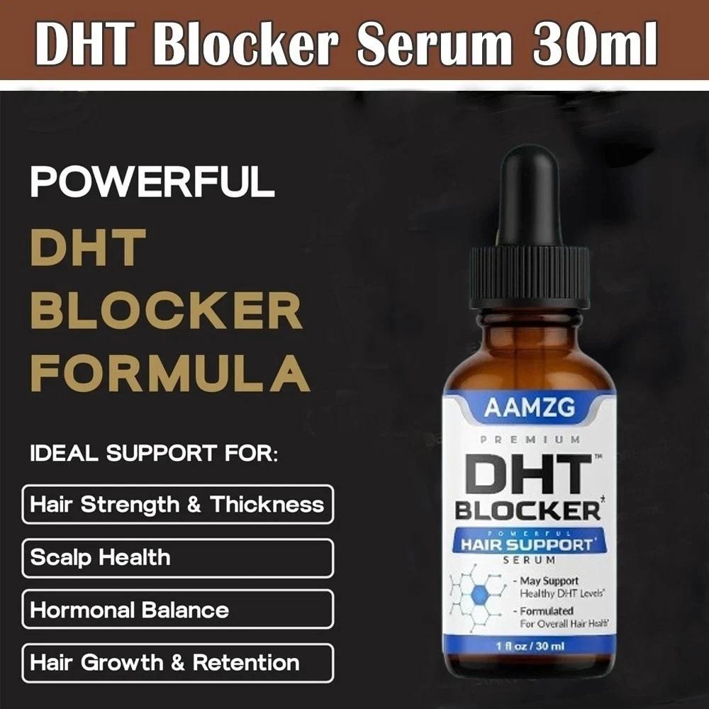 Pack of 5 DHT Blocker Hair Growth Support Serum, Hair Vitamins for Women & Men - Supports Healthy Hair Growth & Thick & Strong-Hair 30ml
