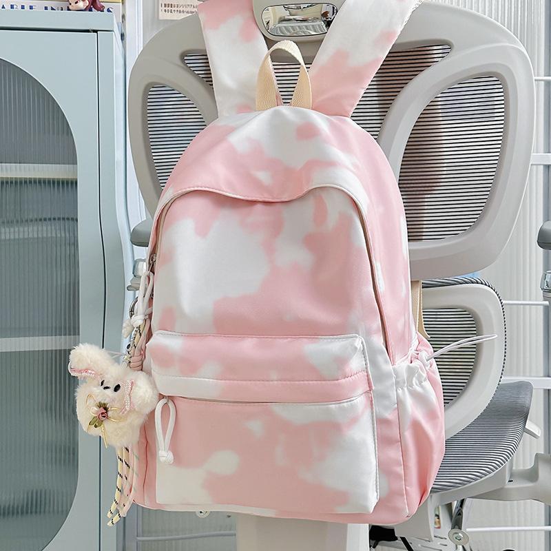 Schoolbag College Style Backpack Women's 1011 New Fashion Casual Tie-dye Travel Backpack Junior High School College Bag