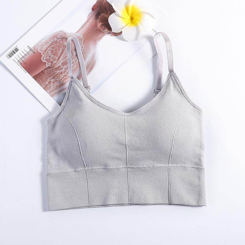Seamless Ribbed Spaghetti Strap Bustier Vest for Women