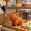 Cute Bell Cat Tea Pet Ceramic Figurine Lid Rest Brush Holder Creative Decor For Tea Table Desk Display