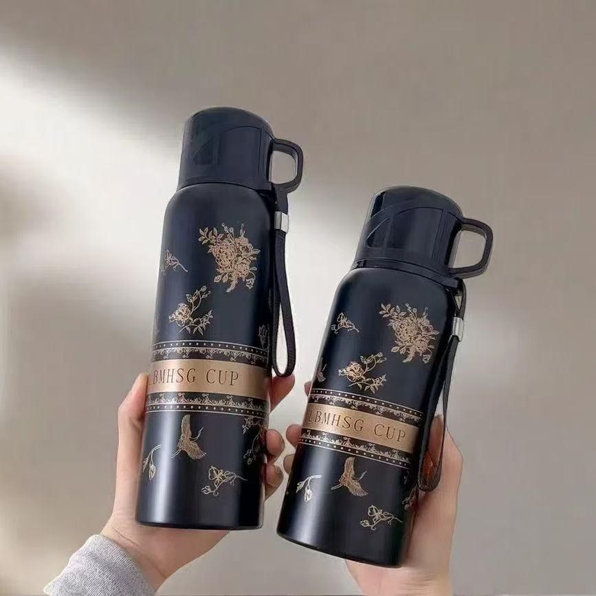 316 Stainless Steel Gardenia Thermos - Stylish Large-Capacity Tea Infuser for Students