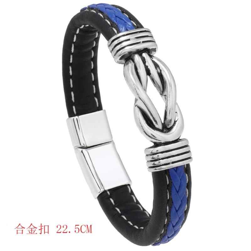 

Meier Creative Simple Alloy Magnet Buckle Leather Bracelet, European and American Foreign Trade Woven Men
