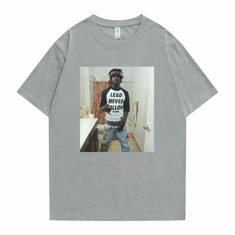 

2026 SpringSummer Rap Artist Chief Keef Lead Never Follow Leaders Funny Emoji Printed Mens Cotton TShirt M