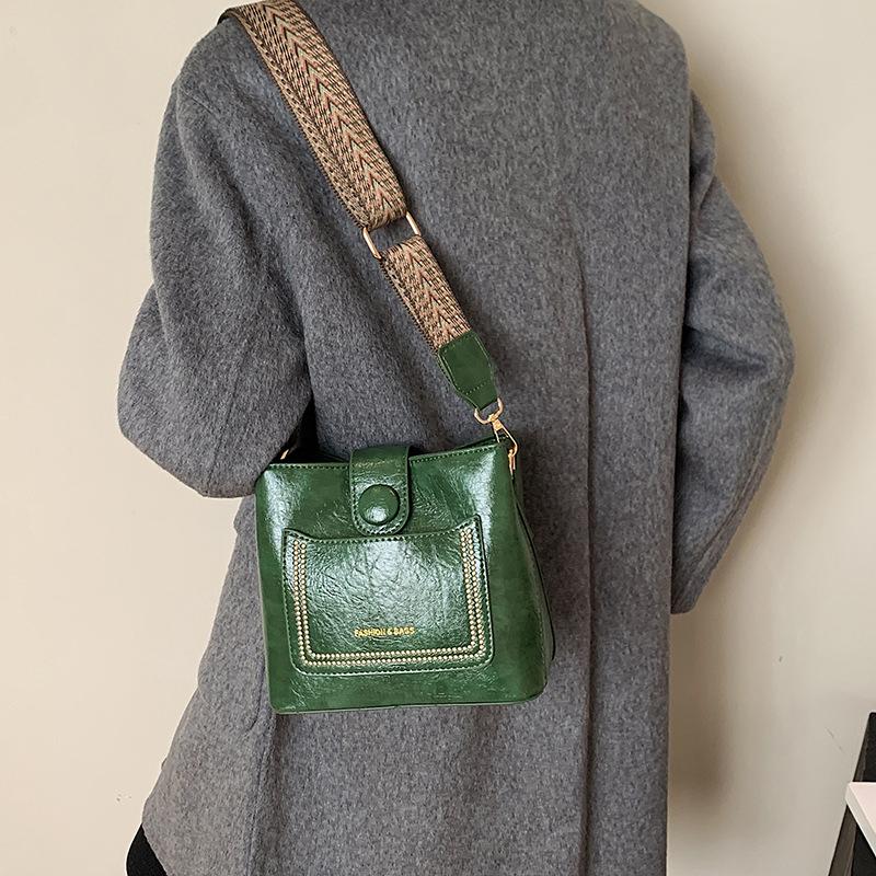 Vintage Proste PU Skórzane Torebki Crossbody Dla Kobiet Luksusowa Designerska Torebka Damska Szeroki Pasek Torba Na Ramię